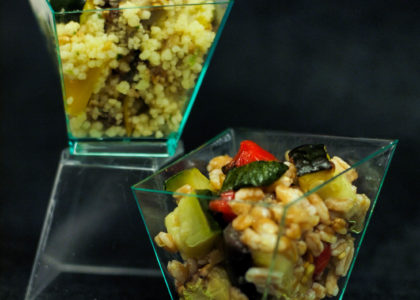 Mini finger food di Couscous e Insalata di farro con verdure